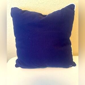 Nautica throw pillow blue with white trim 20x20